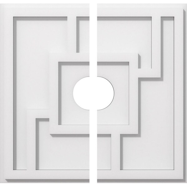 Ekena Millwork Knox Architectural Grade PVC Contemporary Ceiling Medallion, Two Piece, 16"OD x 3"ID x 5 1/2"C x 1"P CMP16KX2-03000 - main